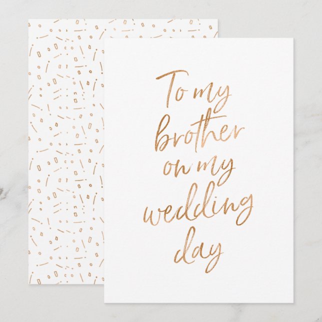 To my brother on my wedding day invitation (Front/Back)