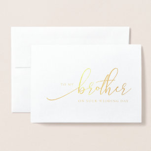 To My Brother On Your Wedding Day Gold Foil Card