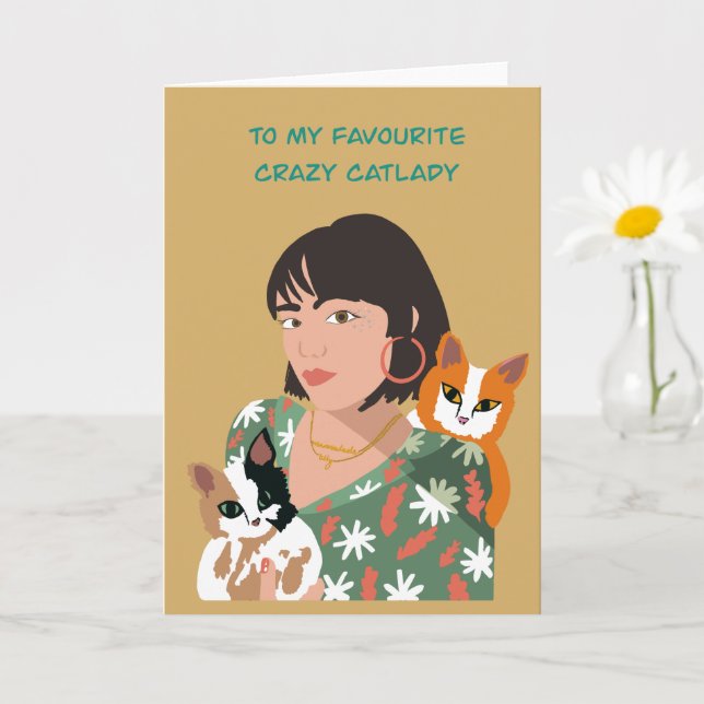 To my crazy catlady card (Small Plant)