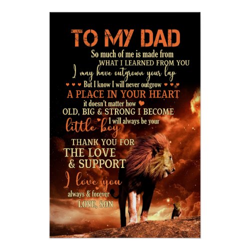 TO MY DAD A Lifelong Gratitude Poster