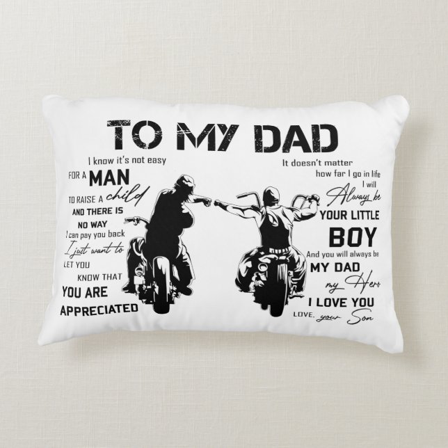 To My Dad Accent Pillow (Back)