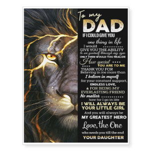 To my dad Adorable Letter Lovely Gift Temporary Tattoos