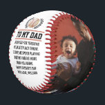 To My Dad Custom Message Photo Happy Father's Day Baseball<br><div class="desc">To My Dad Custom Message Photo Happy Father's Day Baseball</div>