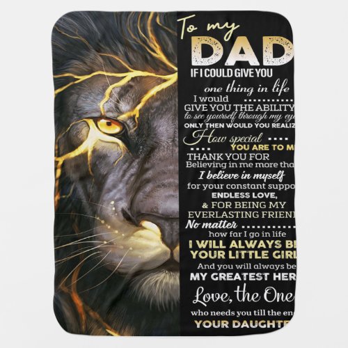 To my dad  funny quotes for daddy baby blanket