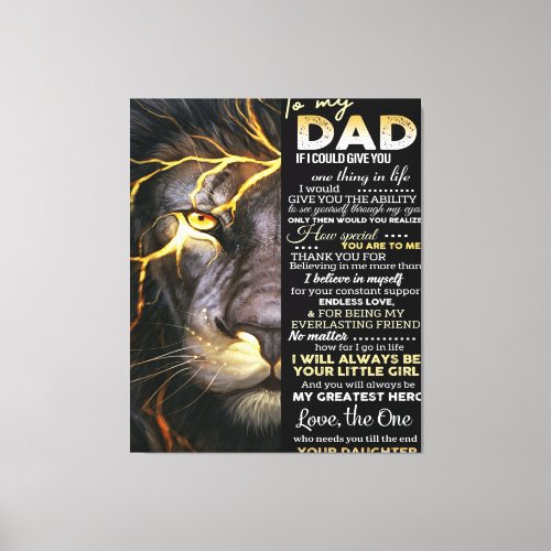 To my dad  funny quotes for daddy canvas print