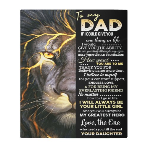 To my dad  funny quotes for daddy metal print