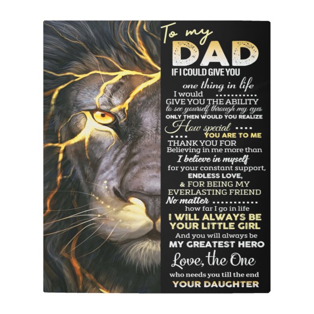 To my dad | funny quotes for daddy metal print (Front)