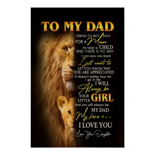 TO MY DAD Poster A Tribute to Your Unwavering Love