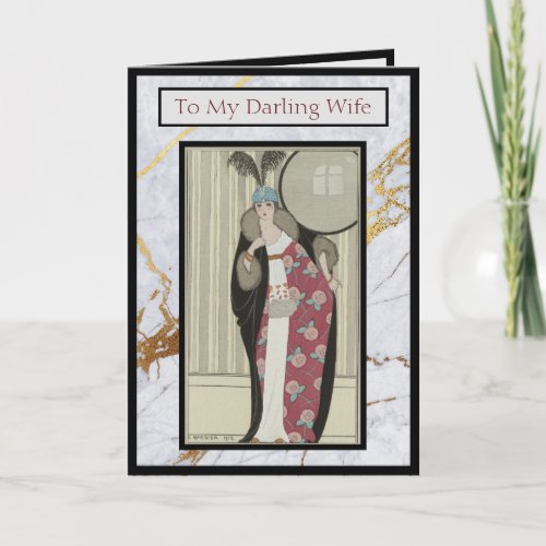 To My Darling Wife 1920s Fashion Mothers Day Card