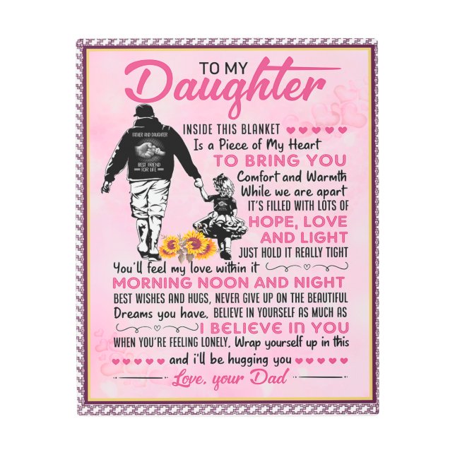 To My Daughter Birthday Gift, Cute Dad Baby Gift Metal Print (Front)