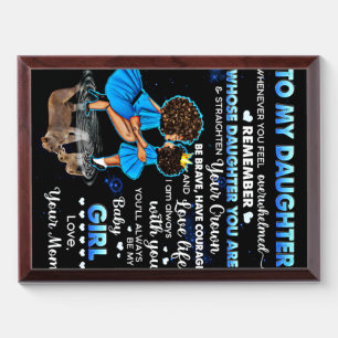 To My Daughter Birthday Gift, Cute Mom Baby Gift Award Plaque