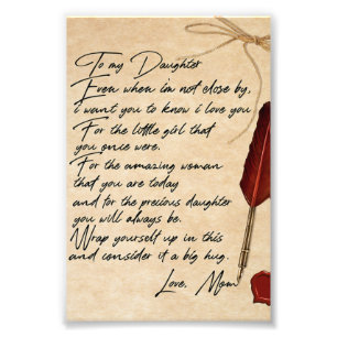 To My Daughter Birthday Gift, Cute Mom Baby Gift Photo Print