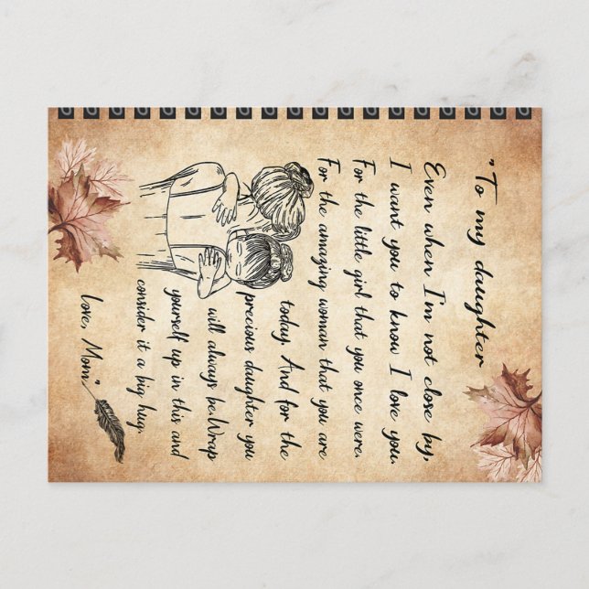 To My Daughter Birthday Gift, Cute Mom Baby Gift Postcard (Front)