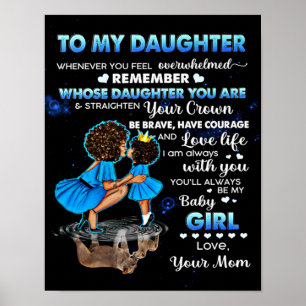 To My Daughter Birthday Gift, Cute Mom Baby Gift Poster