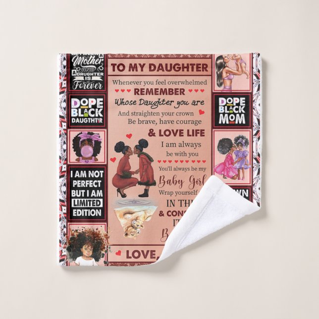 To My Daughter Birthday Gift, Cute Mom Baby Gift Wash Cloth (Wash Cloth)