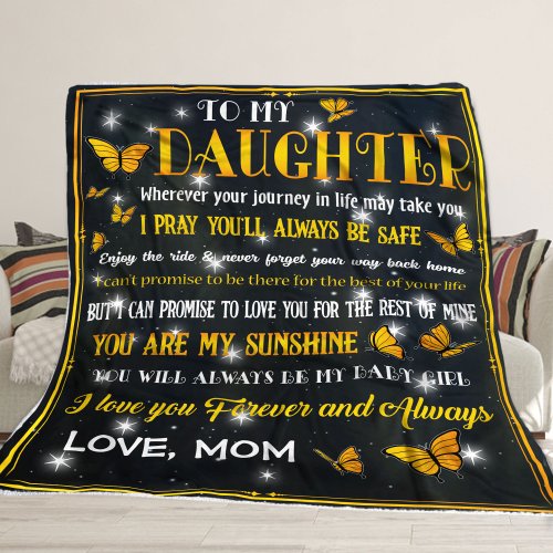 To My Daughter Blanket Butterfly Blanket Family
