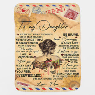 To My Daughter Butterflies Birthday Gift Idea Baby Blanket