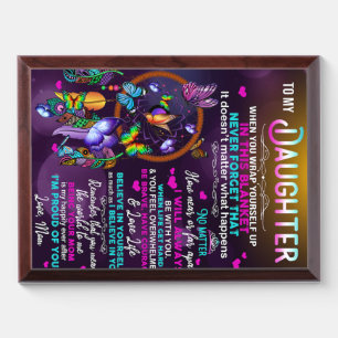 To My Daughter Butterflies Gift, Daughter Birthday Award Plaque