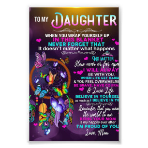 To My Daughter Butterflies Gift, Daughter Birthday Photo Print