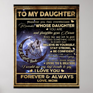 To My Daughter Butterflies Gift, Daughter Birthday Poster