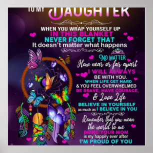 To My Daughter Butterflies Gift, Daughter Birthday Poster
