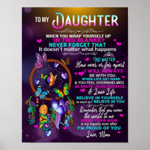 To My Daughter Butterflies Gift, Daughter Birthday Poster