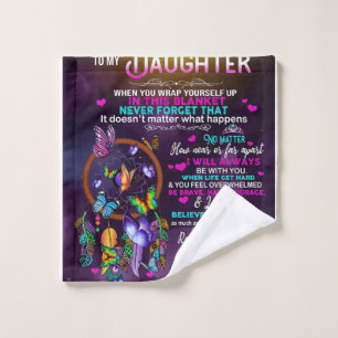 To My Daughter Butterflies Gift, Daughter Birthday Wash Cloth