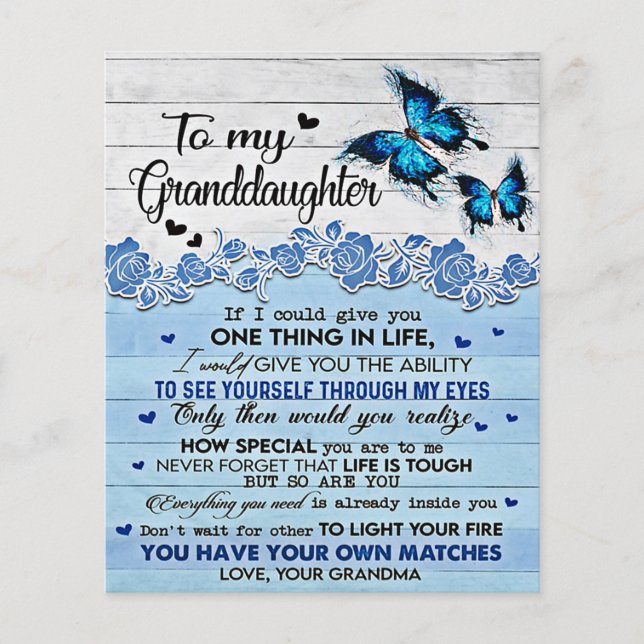 To My Daughter Butterfly Gift, Daughter Birthday Flyer (Front)