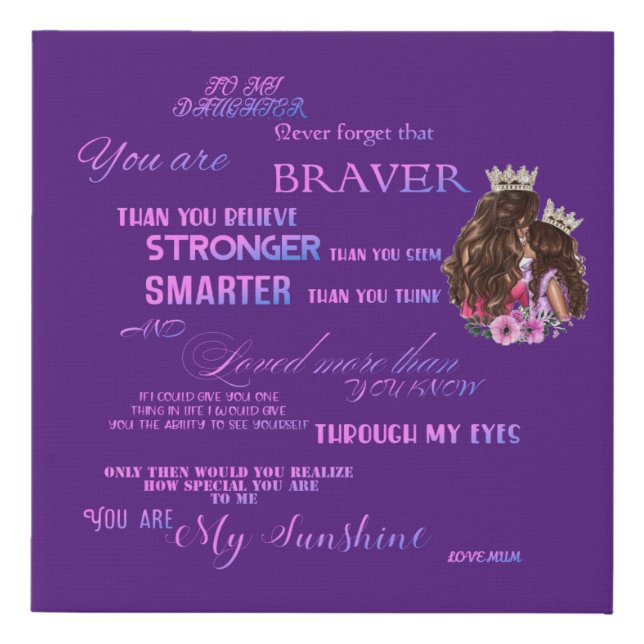 To my daughter canvas print (Front)
