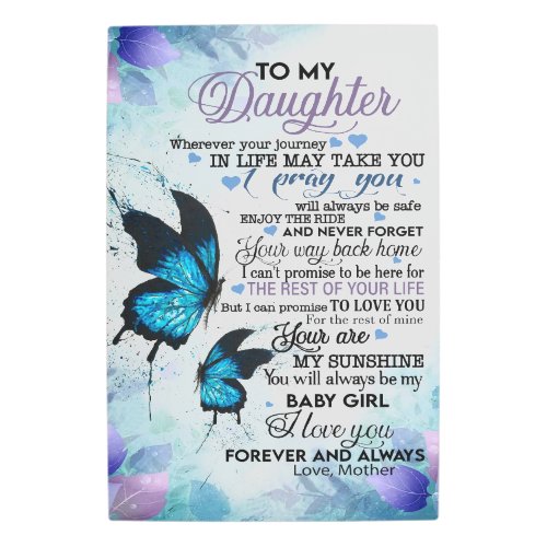 To My Daughter Canvas  Wall Art Canvas