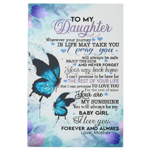 To My Daughter Canvas  Wall Art Canvas