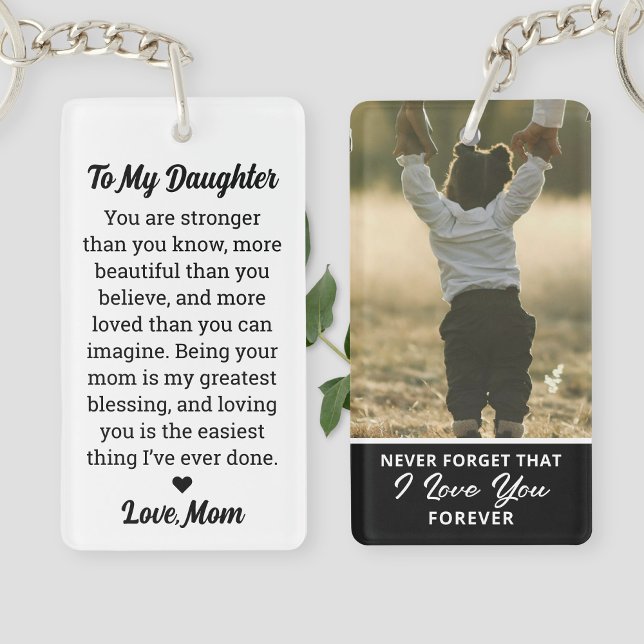 To My Daughter Custom Photo & Heartfelt Message Keychain (Creator Uploaded)
