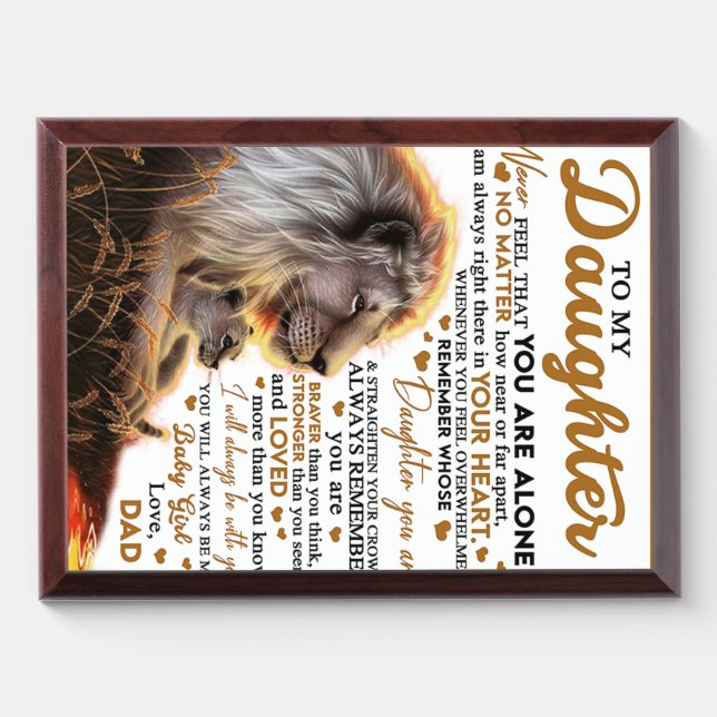 To My Daughter, Daughter Birthday Gift, Baby Girl Award Plaque (Horizontal)