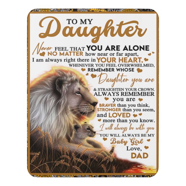 To My Daughter, Daughter Birthday Gift, Baby Girl Door Sign (Contemporary Vert)