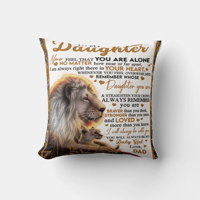To My Daughter, Daughter Birthday Gift, Baby Girl Throw Pillow (Front)