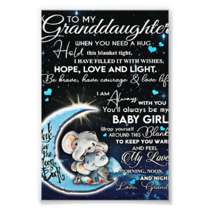 To My daughter Elephant Birthday Gift, Baby Gift Photo Print