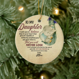 To my daughter from mom ceramic ornament