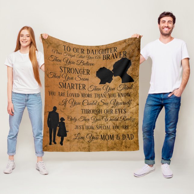 To My Daughter From Mom & Dad Fleece Blanket (In Situ)