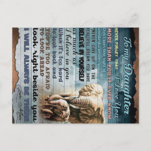 To My Daughter Funny Gift Family Present Announcement Postcard