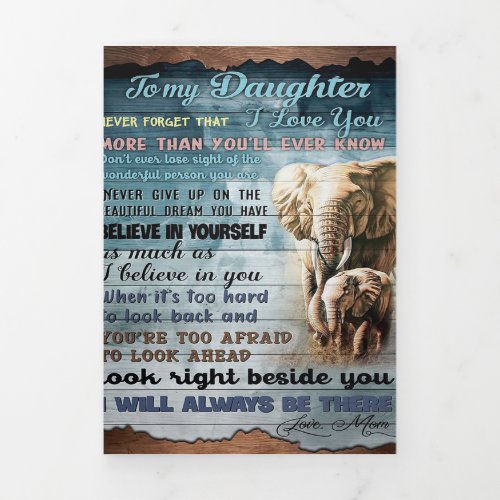 To My Daughter Funny Gift  Family Present Tri_Fold Announcement