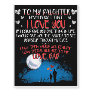 To My Daughter Gift Best Family Gift Temporary Tattoos