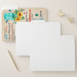 To My Daughter Gift,Butterfly Lover,Sunflower Gift File Folder