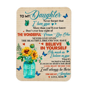 To My Daughter Gift,Butterfly Lover,Sunflower Gift Magnet