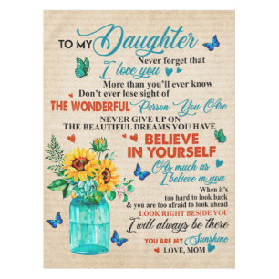 To My Daughter Gift,Butterfly Lover,Sunflower Gift Tablecloth
