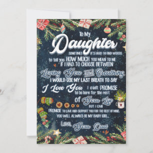 To My Daughter Gift, Christmas Letter To Daughter Holiday Card