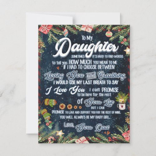 To My Daughter Gift Christmas Letter To Daughter Invitation