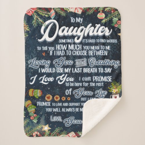 To My Daughter Gift Christmas Letter To Daughter Sherpa Blanket