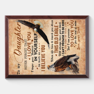 To My Daughter Gift, Dad And Daughter, Eagle Lover Award Plaque
