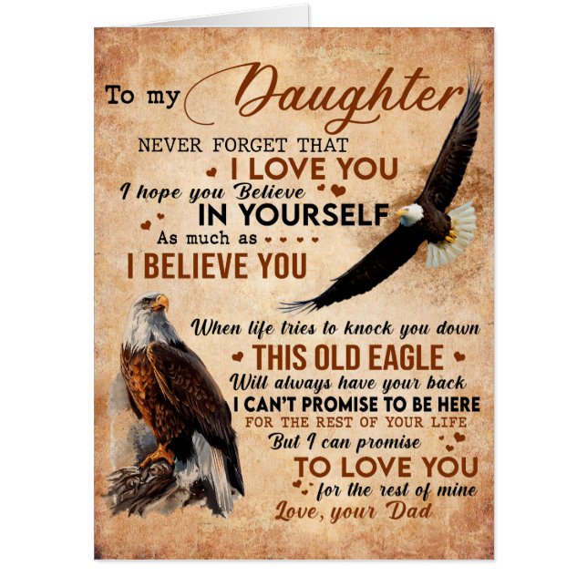 To My Daughter Gift, Dad And Daughter, Eagle Lover Card (Front)