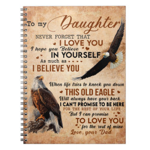 To My Daughter Gift, Dad And Daughter, Eagle Lover Notebook